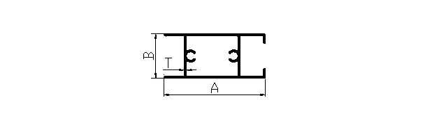 Aluminium extruded 18 mm H section sliding window