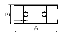 Aluminum extruded sliding window 18 mm H section