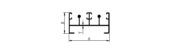 Aluminium extruded 18 mm two track bottom sliding window