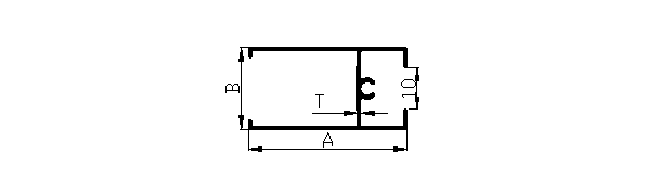 Aluminium extruded 20 mm H section sliding window