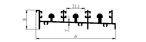 Aluminium extruded three track bottom sliding door