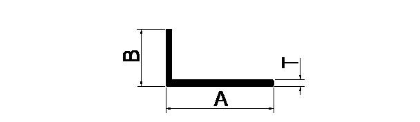 Aluminum extruded unequal angle